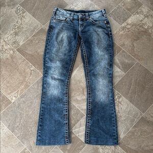 Silver Tammy slim boot cut low rise 28 tie die wash denim jeans